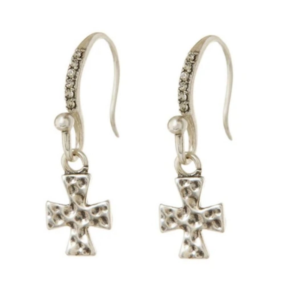 LUV AJ Silver Plated Swarovski Crystal Earrings